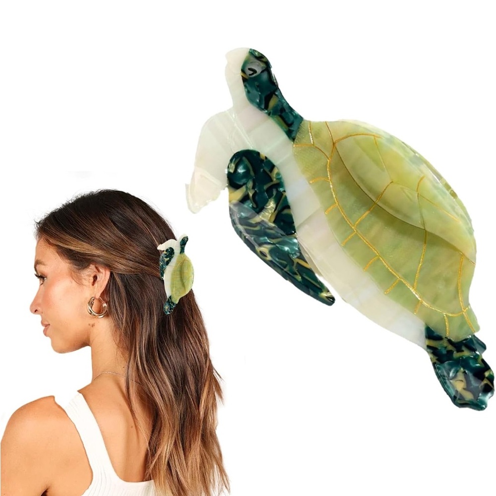 NWT ⚜️🐢⚜️ Piper K adorable green turtle hair claw clip